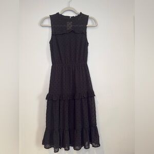 Monteau Elegant Black Cowl Neck Midi Dress